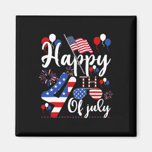 Aimant Joyeux Quatre Juillet Patriotique Drapeau Américai