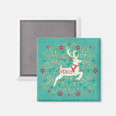 Aimant Joyeux Reindeer Turquoise (Recto/Verso)