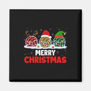 Aimant Joyeux rennes de Noël Père Noël Elf Plaid Leopard
