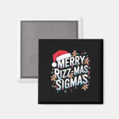 Aimant Joyeux Rizz Mas Sigmas Funny Alpha Noël Père Noël (Recto/Verso)