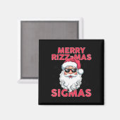 Aimant Joyeux Rizz Mas Sigmas Funny Père Noël (Recto/Verso)