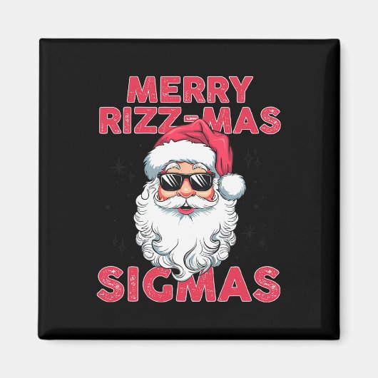 Aimant Joyeux Rizz Mas Sigmas Funny Père Noël (Devant)
