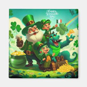 Aimant Joyeux Saint Patrick's Day coloré