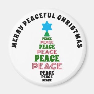 Aimant Joyeux sapin vert et rouge de Noël