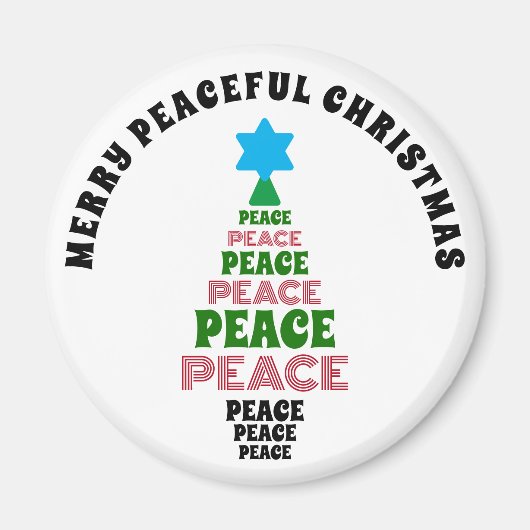 Aimant Joyeux sapin vert et rouge de Noël (Devant)