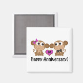 Aimant Joyeux singes d'anniversaire (Recto/Verso)