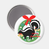 Aimant joyeux skunk de noël (Recto/Verso)
