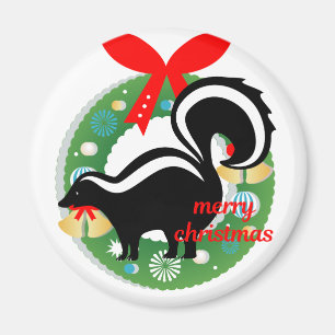 Aimant joyeux skunk de noël