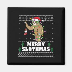 Aimant Joyeux Slothmas Xmas Doux moche Femmes Hommes Slot