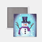 Aimant Joyeux Snowman Peint (Recto/Verso)