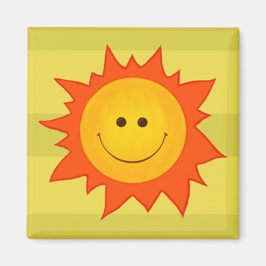 Aimant Joyeux soleil souriant (Devant)