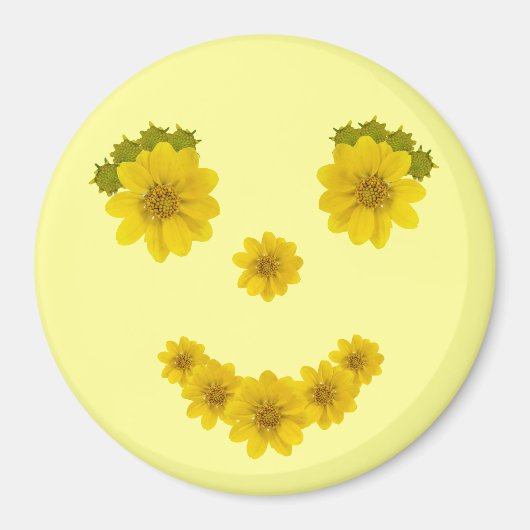 Aimant Joyeux sourire de Fleur Jaune (Devant)