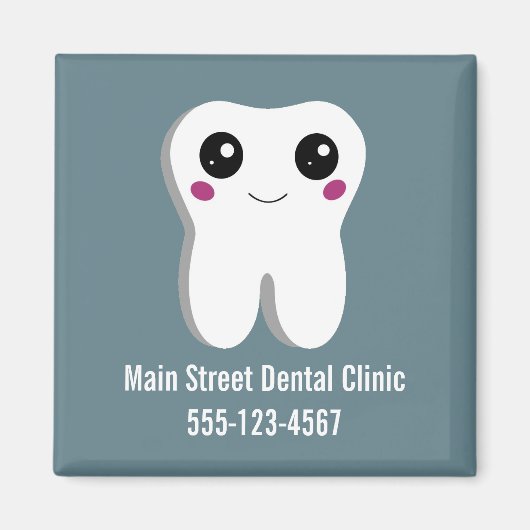 Aimant Joyeux sourire Dental Tooth Cute Business (Devant)