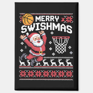 Aimant Joyeux Swishmas Basket Noël Moche Xmas