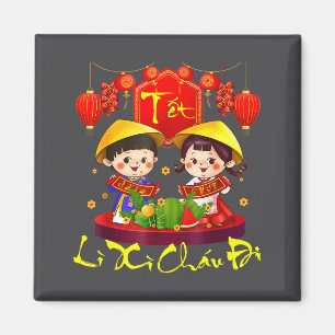 Aimant Joyeux Tet Nouvel An lunaire vietnamien Li Xi