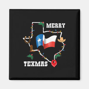 Aimant Joyeux Texmas Texas Drapeau Noël Noël Famille Holi
