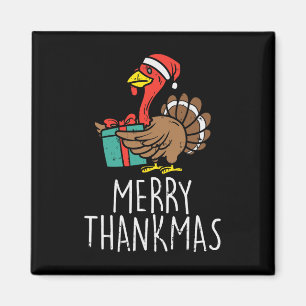 Aimant Joyeux Thankmas Santa Fête de la dinde Jour de Tha
