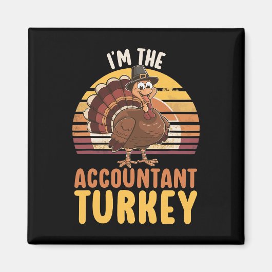 Aimant Joyeux Thanksgiving Comptabilité Jour de la dinde (Devant)