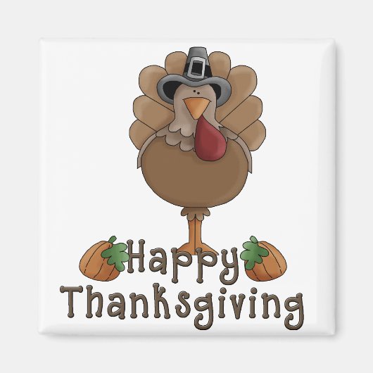Aimant Joyeux thanksgiving dinde (Devant)