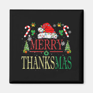 Aimant Joyeux Thanksmas Santa Hat Xmas Famille Hommes Fem