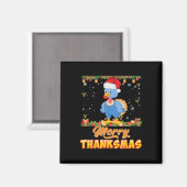 Aimant Joyeux Thanksmas Turquie Père Noël Elf Thanksgivin (Recto/Verso)