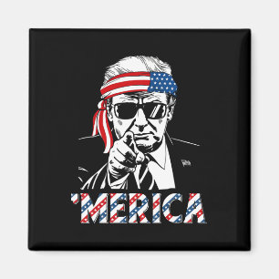 Aimant Joyeux Trump Vintage du 4 juillet Patriotique meri