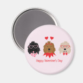 Aimant Joyeux Valentines Day Mini Goldendoodle Chiens (Recto/Verso)