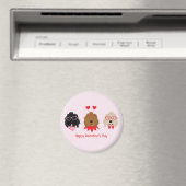 Aimant Joyeux Valentines Day Mini Goldendoodle Chiens (In Situ (Lave-vaisselle))