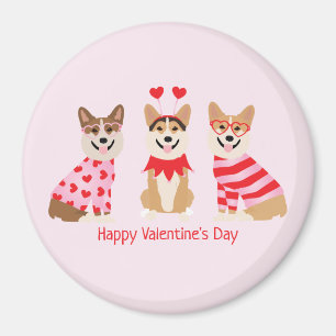 Aimant Joyeux Valentines Day Pembroke Welsh Corgi Chiens