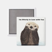 Aimant Joyeux Valentines Jour Funny Otter (Recto/Verso)