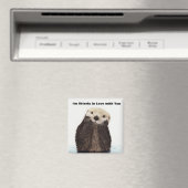 Aimant Joyeux Valentines Jour Funny Otter (In Situ (Lave-vaisselle))