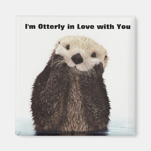 Aimant Joyeux Valentines Jour Funny Otter (Devant)