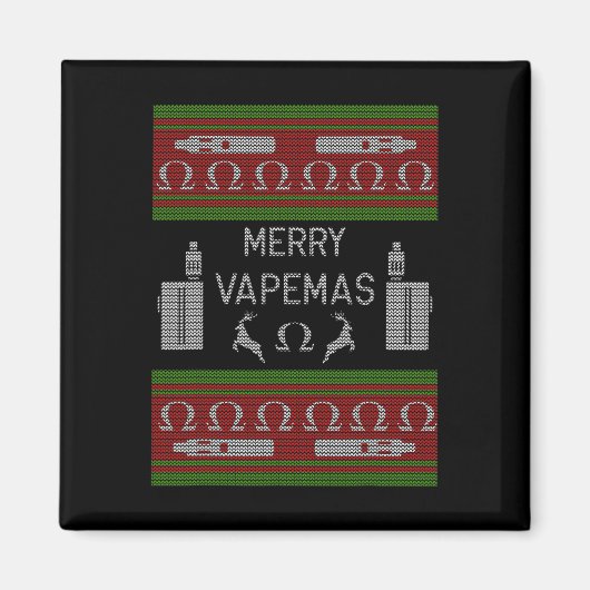 Aimant Joyeux Vapemas - Vapeur Vaping laide de Noël (Devant)