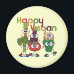 Aimant Joyeux Vegan<br><div class="desc">Si vous êtes végétalien et que vous aimez les modèles mignons, vous allez rire de nos T-shirts, tasses, magnets, cartes, autocollants, sacs fourre-tout, porte - clés, mousepads, sweat - shirts à capuche, gardiens et autres vêtements végétaliens avec des légumes stupides aux grands yeux, y compris une carotte, un brocoli, un...</div>