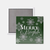 Aimant Joyeux vert et flèches de neige brillantes Noël (Recto/Verso)