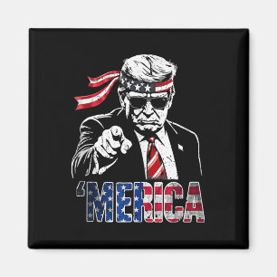 Aimant Joyeux Vintage Trump 4 Juillet Patriotique Merica
