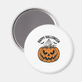 Aimant Joyeux visage de citrouille d'Halloween Création v (Recto/Verso)