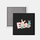 Aimant Joyeux voeux de Pâques - Baisers de lapin drôle (Recto/Verso)