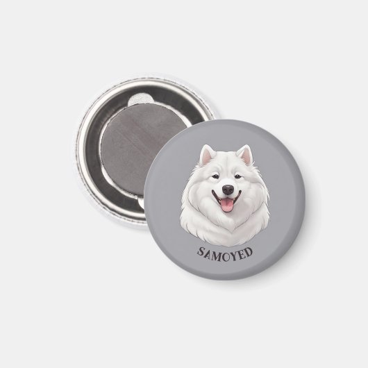 Aimant Joyeux White Samoyed (Recto/Verso)