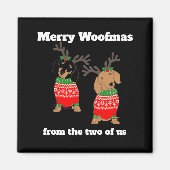Aimant Joyeux Woofmas Noël Teckel (Devant)