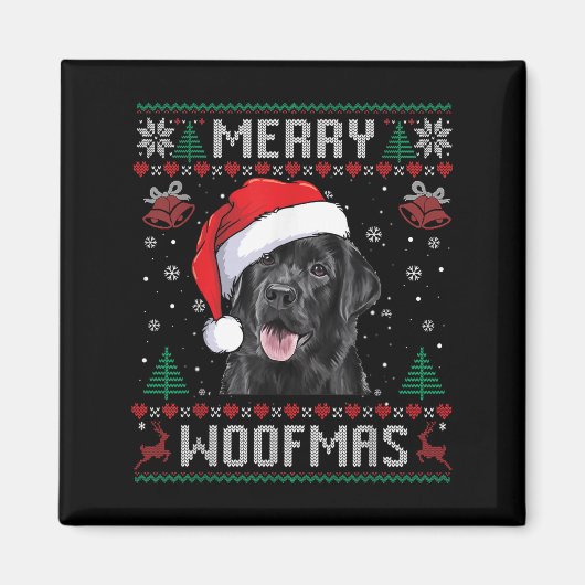 Aimant Joyeux Woofmas Sweat Ugly Black Lab Labrador Chri (Devant)