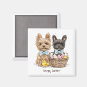 Aimant Joyeux Yorkshire Terrier Chiens de Pâques (Recto/Verso)