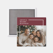 Aimant Joyful Merry Blessed Personalized Christmas Photo (Recto/Verso)