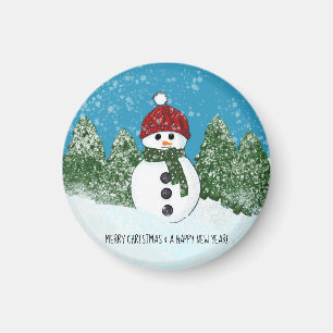 Aimant Joyful Snowman Joyeux Noël et Bonne année