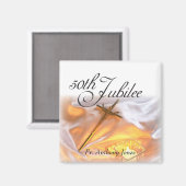 Aimant Jubilé d'or Vie religieuse, Cross Candle (Recto/Verso)