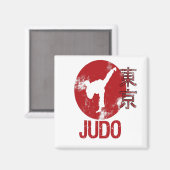 Aimant Judo Sport Japonais esthétique Tokyo Drapeau cadea (Recto/Verso)