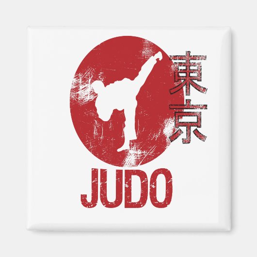 Aimant Judo Sport Japonais esthétique Tokyo Drapeau cadea (Devant)