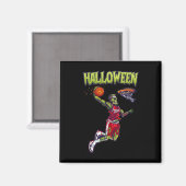 Aimant Jump Zombie Basketball Dunk Joueur Halloween Pumpk (Recto/Verso)