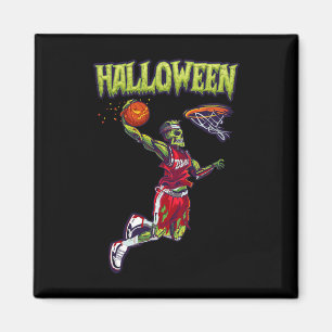 Aimant Jump Zombie Basketball Dunk Joueur Halloween Pumpk