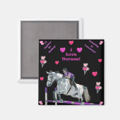 Aimant Jumper à cheval rose et violet (Recto/Verso)